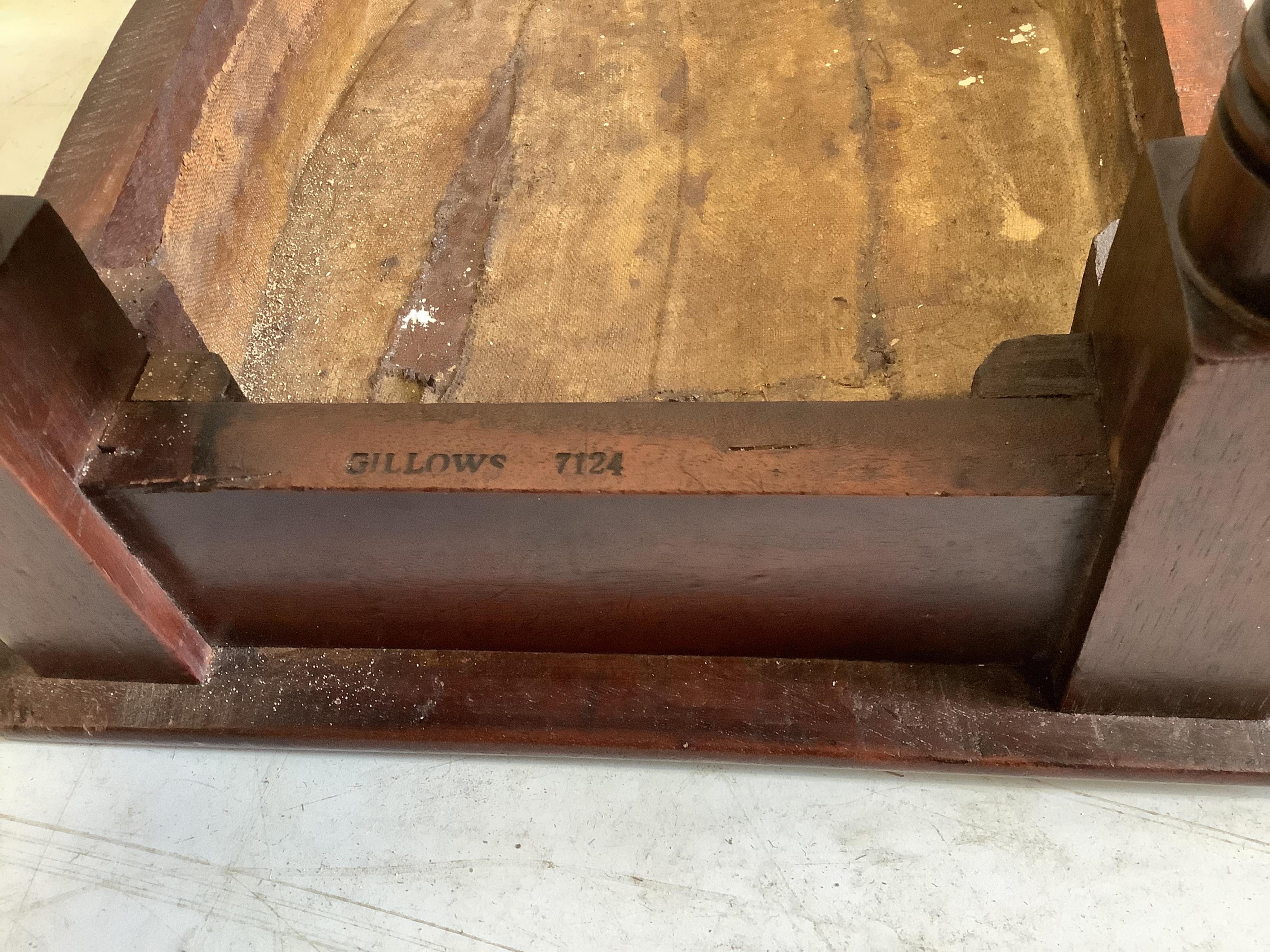 A Regency mahogany stool with curved seat, stamped Gillows, width 36cm, depth 36cm, height 48cm